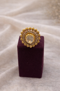 Golden Radiance Polki Statement Ring