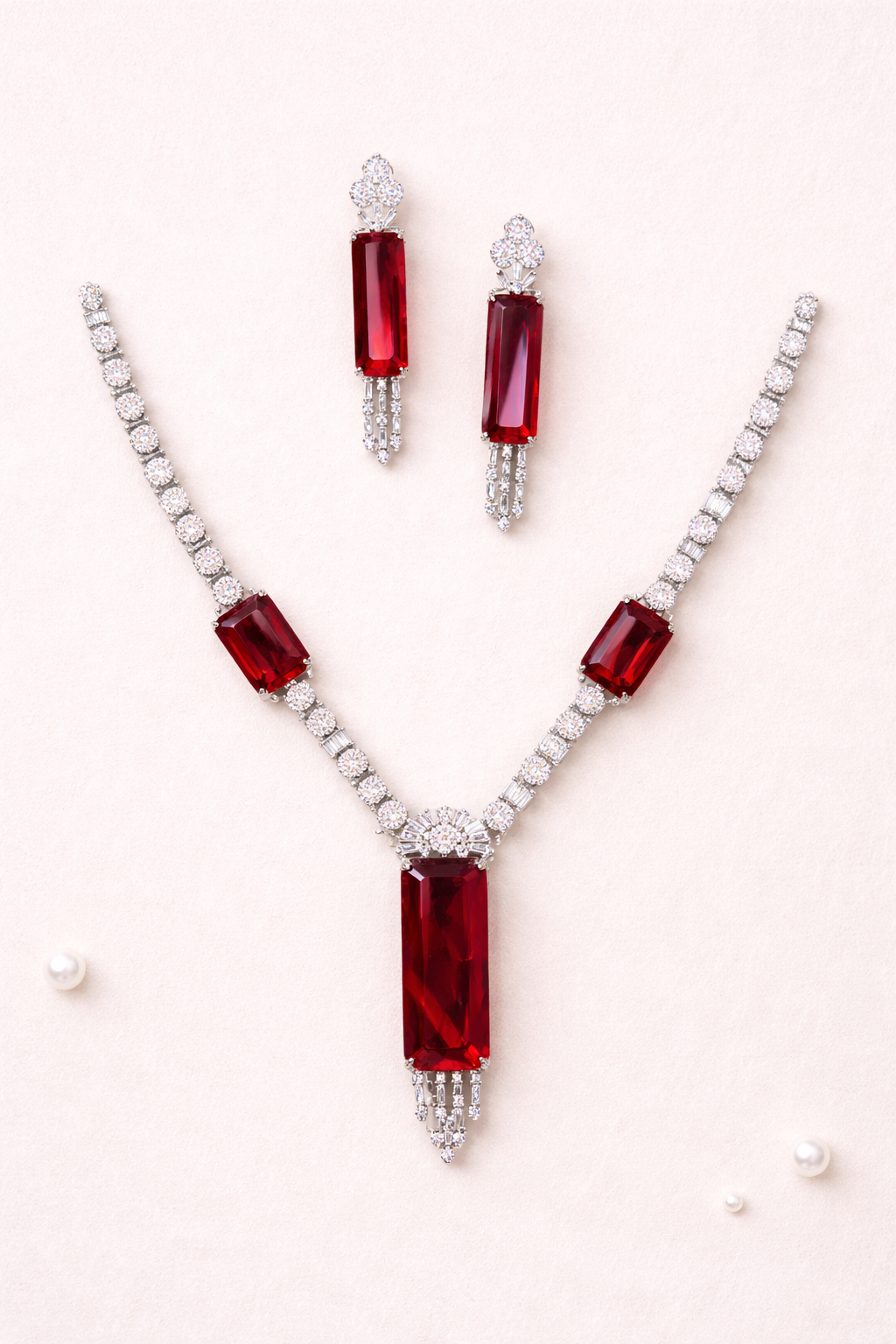Royal Crimson Radiance Necklace Set