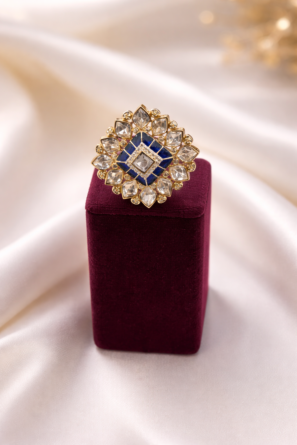 Royal Sapphire Polki Statement Ring