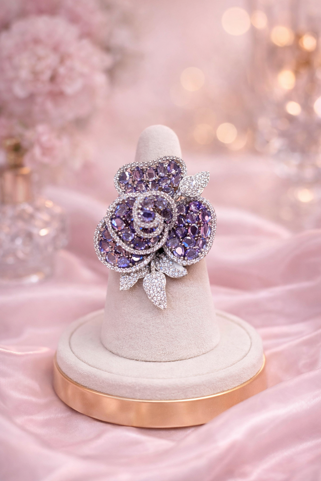 Amethyst Bloom Statement Ring