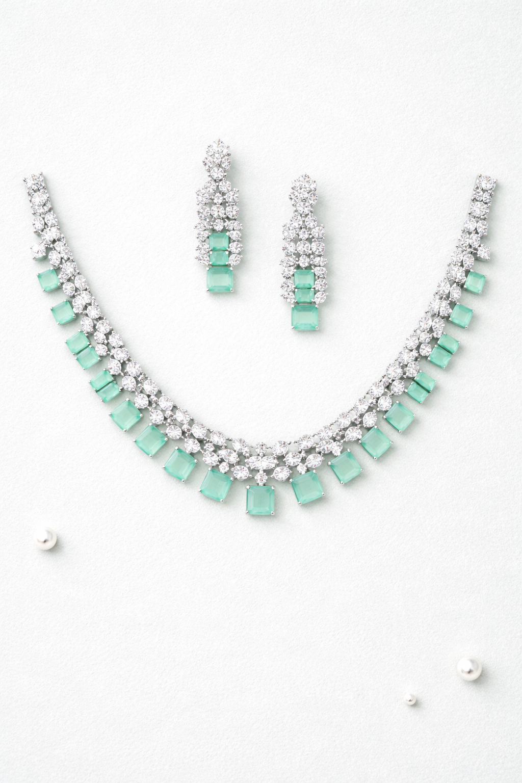 Mint Emerald Radiance Necklace Set