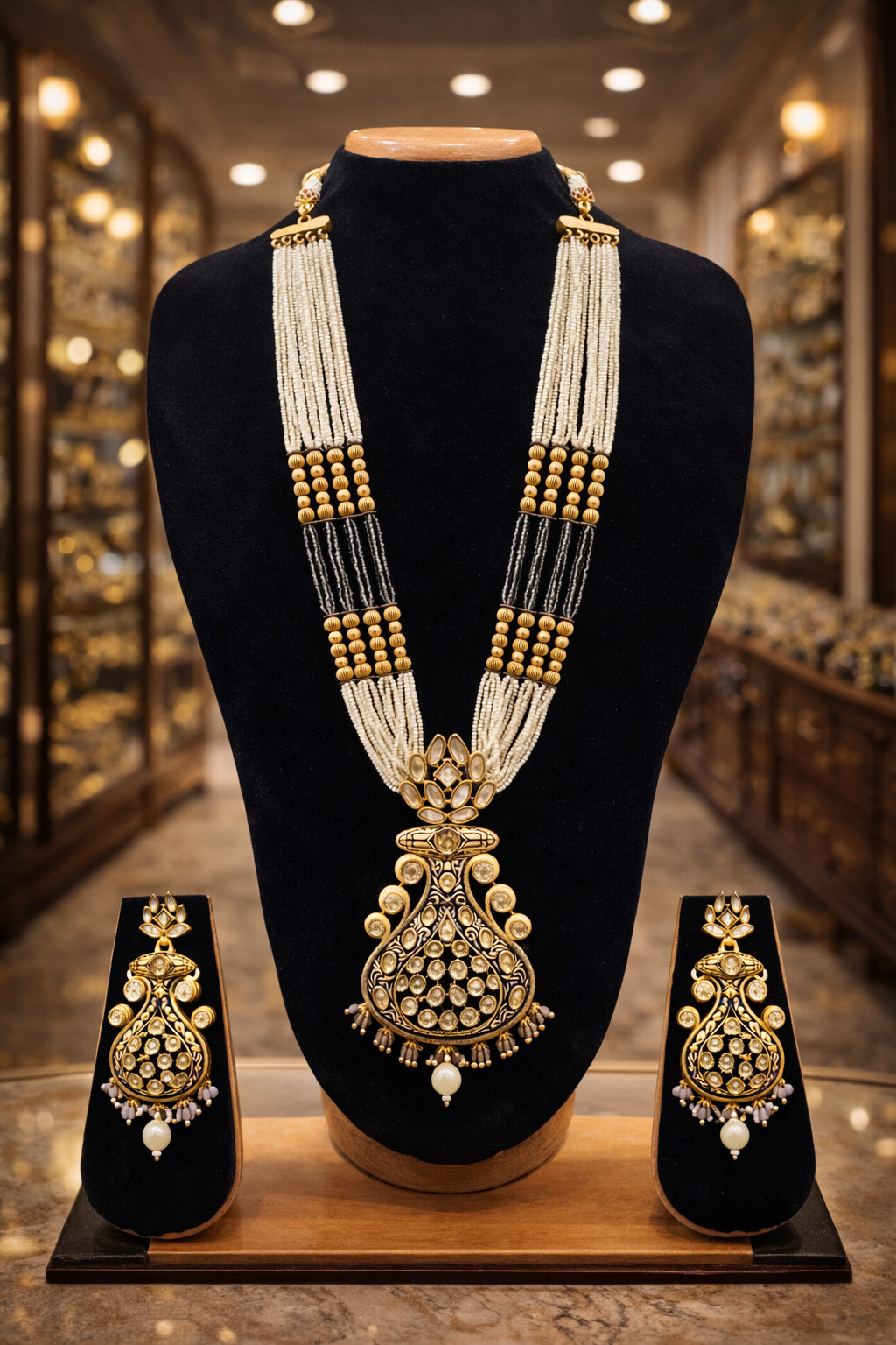 Classic Pearl & Gold Heritage Necklace Set