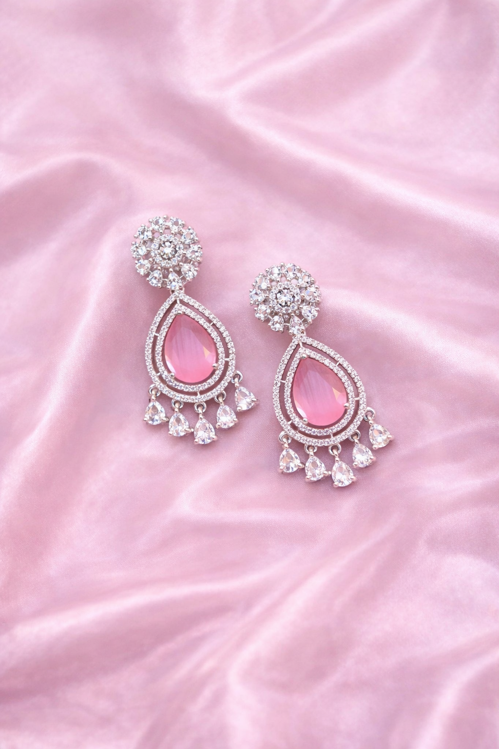 Blush Elegance Teardrop Earrings