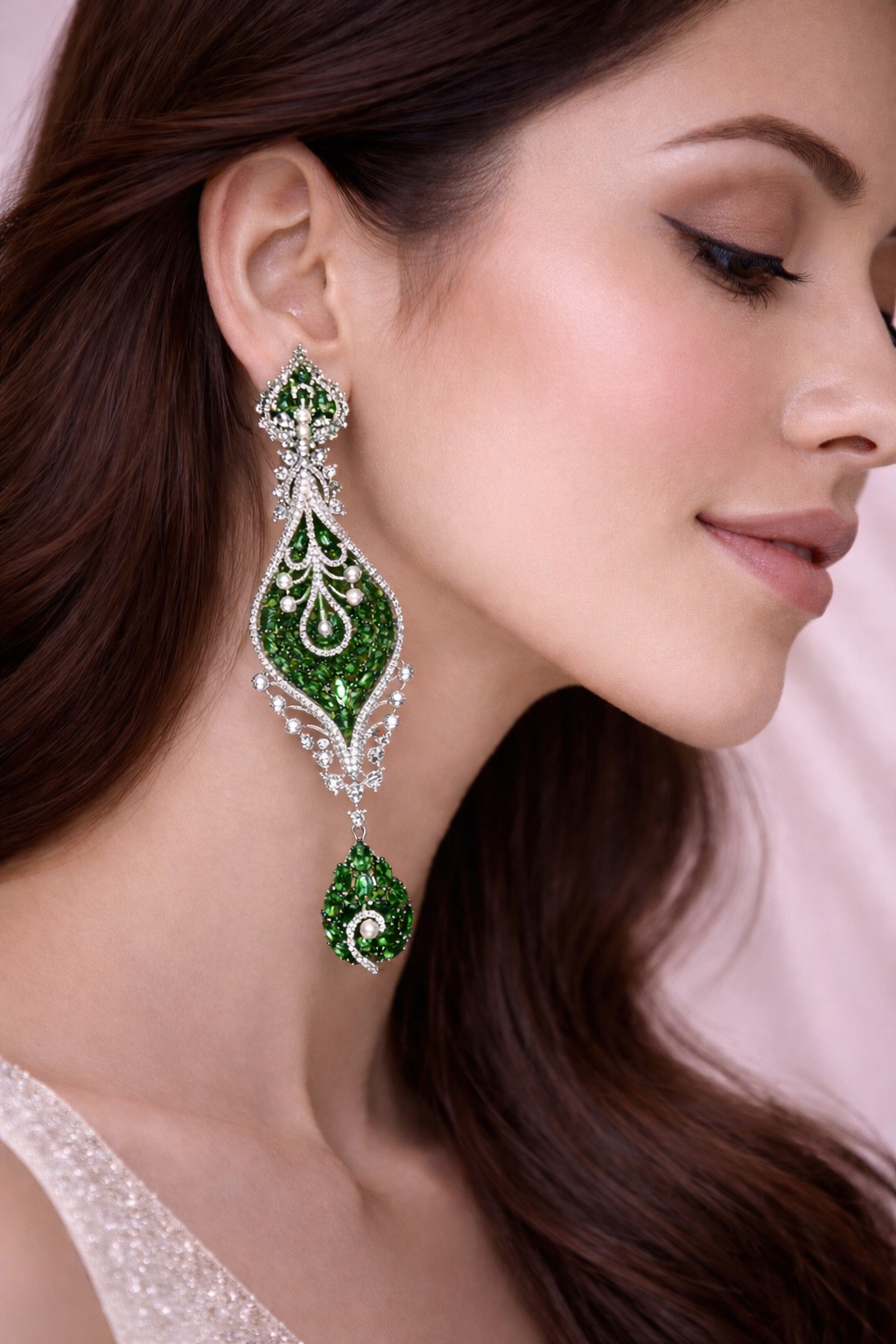Emerald Pearl Heritage Drop Earrings