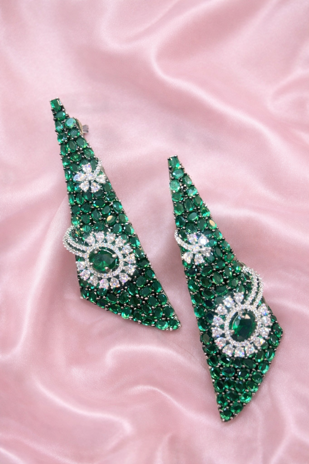 Emerald Radiance Statement Earrings