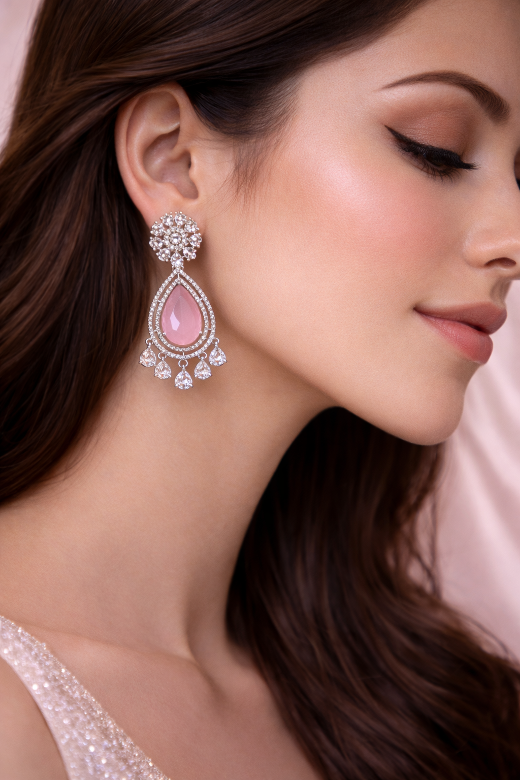 Blush Elegance Teardrop Earrings