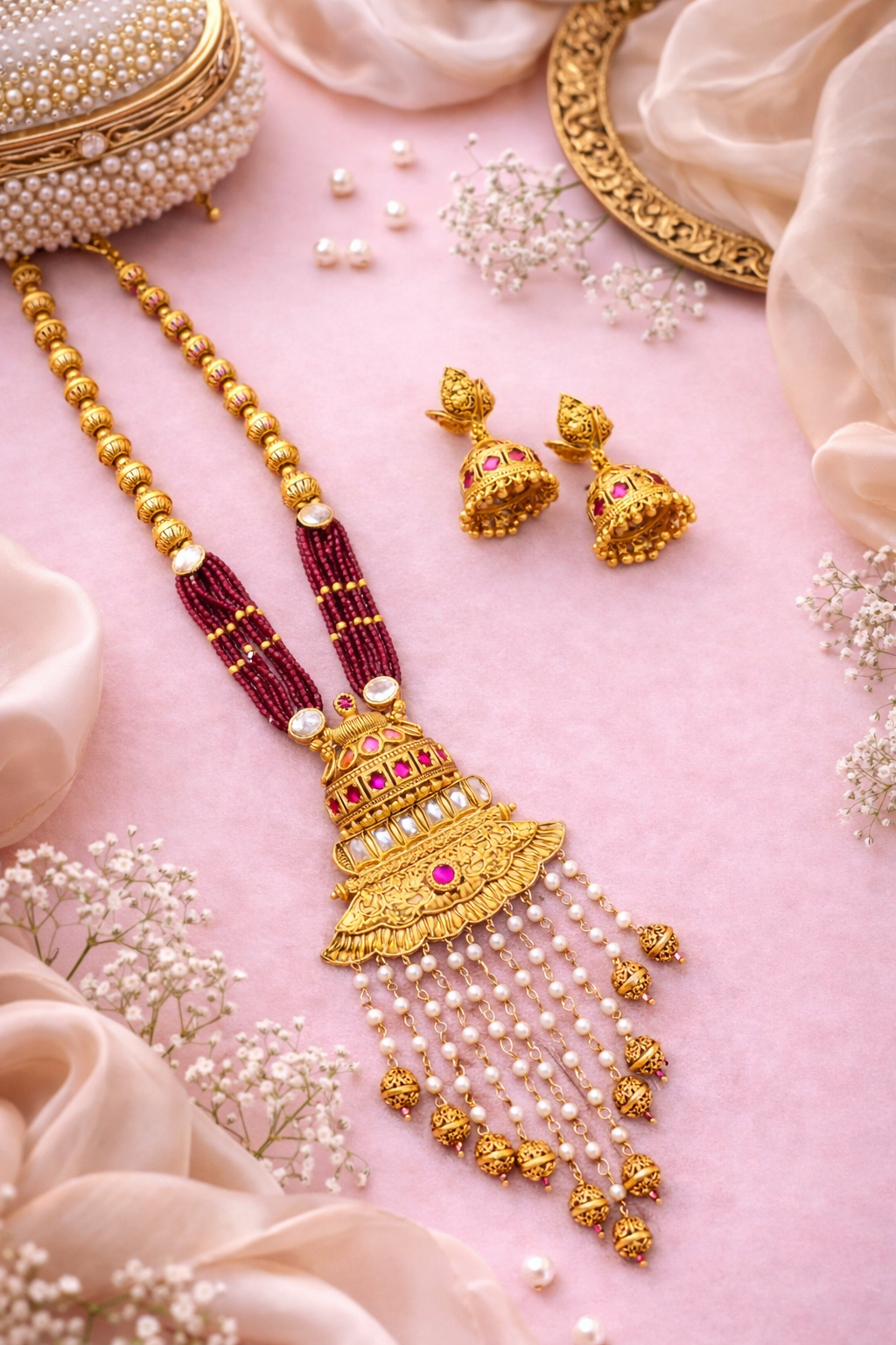 Royal Kundan Tassel Necklace Set